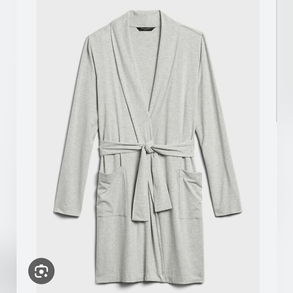 Banana Republic restore robe relaxed soft drapey viscose heather grey XL/XXL